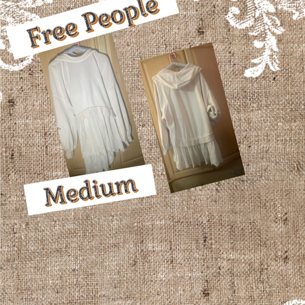 Free People Cream Hooded Tunic